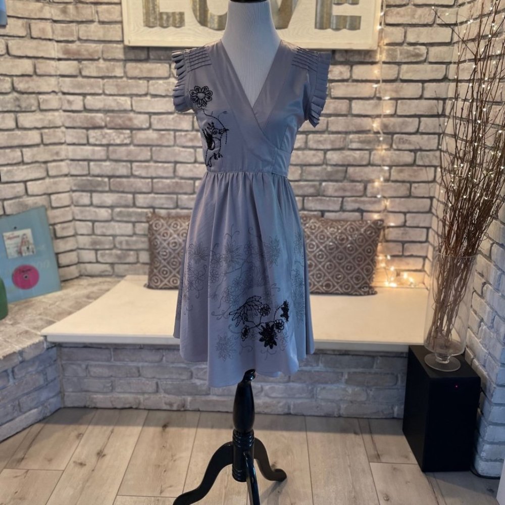 Silver/Grey Wrap Dress